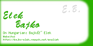 elek bajko business card